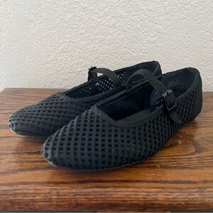 Birdies The Hummingbird Mary Jane Flats Black Mesh Size 10.5
